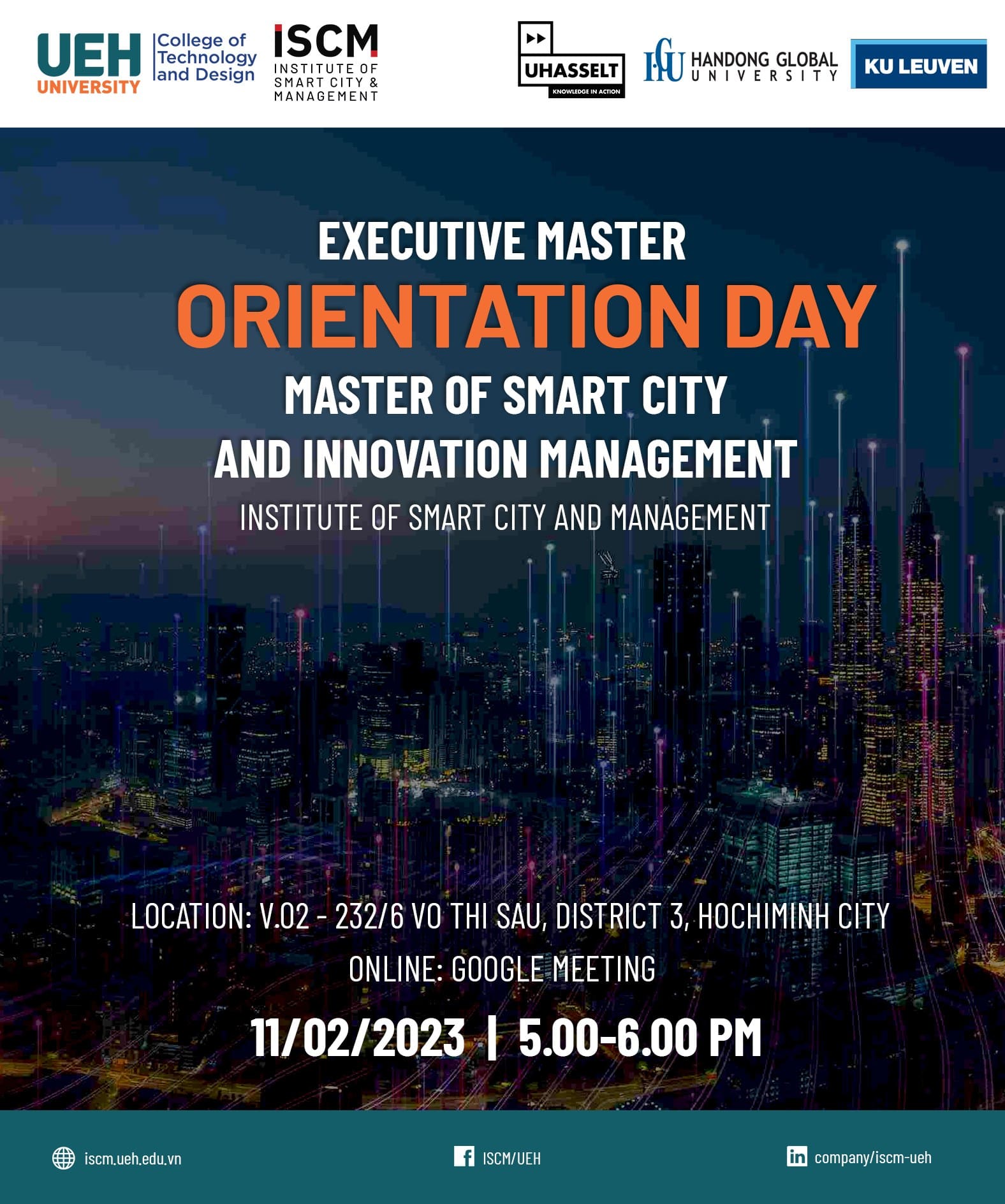 MASTER ORIENTATION DAY - CHƯƠNG TRÌNH DÀNH RIÊNG CHO KHÓA THẠC SĨ QUẢN LÝ ĐÔ THỊ THÔNG MINH VÀ SÁNG TẠO