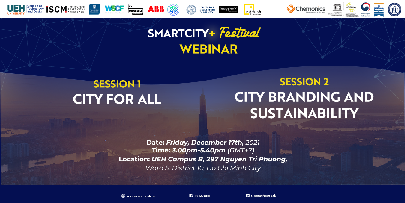 Ngày hội SmartCity+ 2021: Webinar: City for All & City Branding and Sustainability